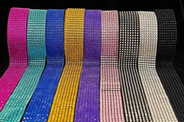 1M Crystal Diamante Sparkly Rhinestone EFFECT Mesh Ribbon BLING Trim CARD CRAFT