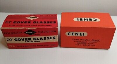 Gafas de cubierta vintage NEBRO 2"" x 2"" y CENEI 2""x2"" aproximadamente 70 piezas en cada caja.