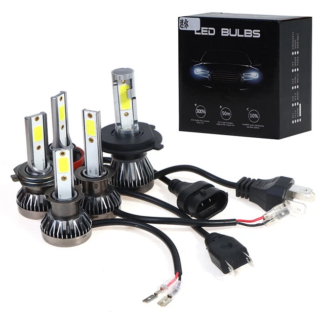 1 paio Kit conversione fari mini LED H1 H3 H4 H7 H11 16000 LM 6000K- wi