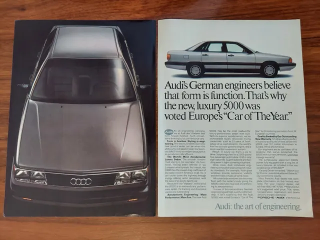Audi 5000 Magazine Advertisement Print Ad Form Is Function Europe Car Ofthe Year