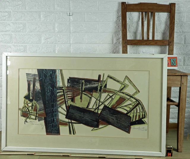 WERNER ARNDT 1918-1990 maritime Variation von 1966 Collage Mischtechnik ...
