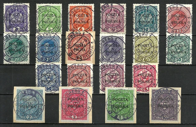 POLAND 1919 KRAKAU SET used LOT signed FILATELIA