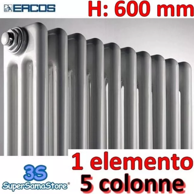 3S CALORIFERO RADIATORE TERMOSIFONE 1 ELEMENTO H 600 mm / 60 cm 5 COLONNE  NUOVO EUR 42,33 - PicClick IT