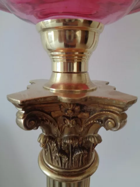 A Victorian Style Quality British Made 22Mm Brass Oil Lamp Font Undermount Set.