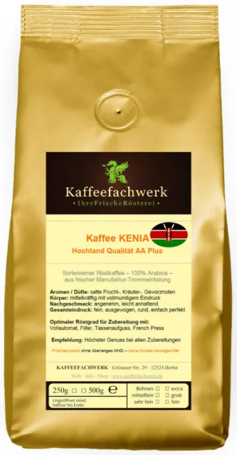 Kaffee Kenia AA Plus 500g ♥ Hochland-Qualität aus frischer Kaffeefachwerkröstung