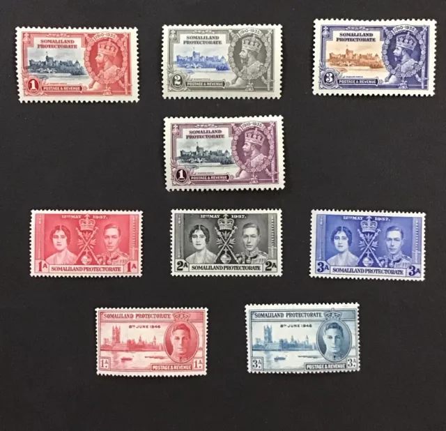 Somaliland Protectorate 1935-1946 VF-XF MH Sc#77-80,81-83,108-109,  (W46)