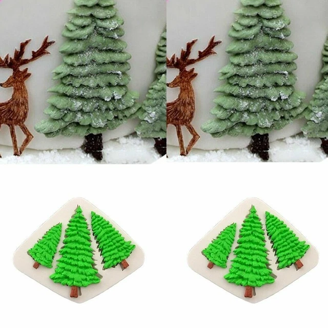 Stampo in silicone albero di Natale 3D decorazione torta fondente J6S2 caramelle H6K8