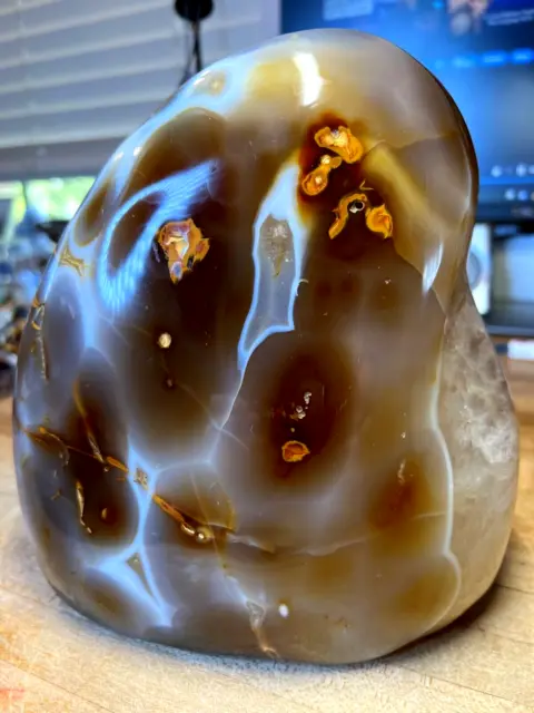 Carnelian Crystal Gemstone Ex Large Polished Rock Geode Spacemen 558