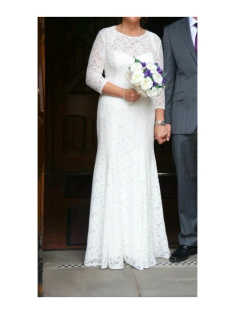 WOMEN'S IVORY LACE Wedding Dress With Bolero Jacket Size 14 Debenhams Debut 73.50 - PicClick UK WOMEN'S IVORY LACE Wedding Dress With Bolero Jacket Size 14 Debenhams Debut 73.50 - PicClick UK