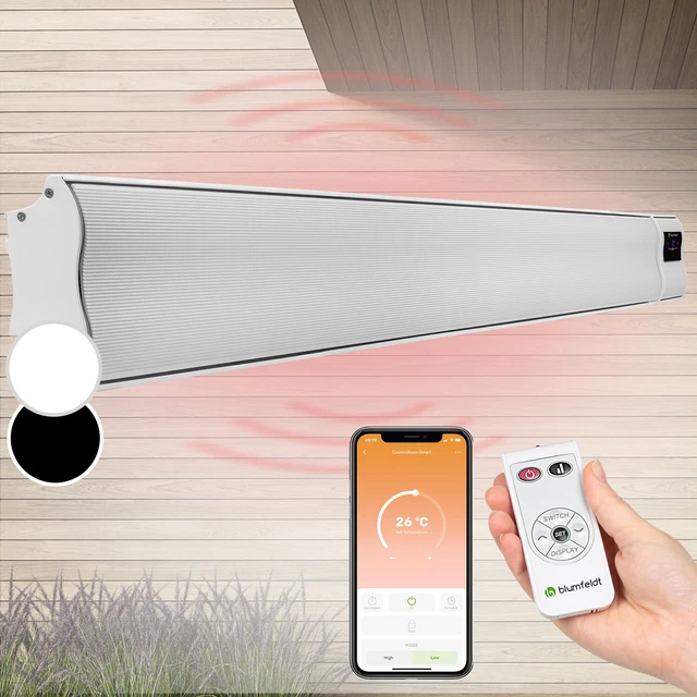 Infrarot Heizstrahler Decke Wand 3000 W WiFi Infrarotstrahler elektrisch weiß