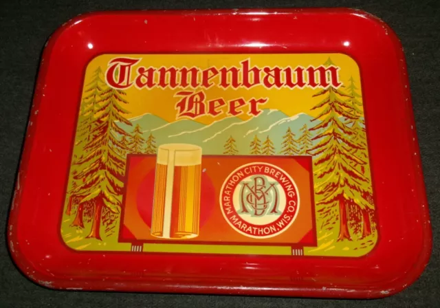 Nice Tannenbaum Beer Serving Tray, Marathon City Brewery, Marathon Wisconsin