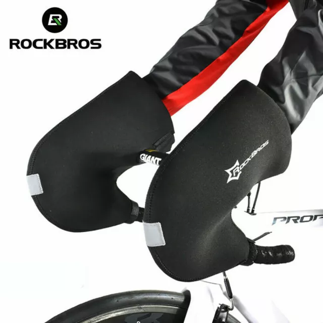 RockBros Winter Riding Gloves Handlebar Mittens Hand Warmers Covers Road Bike UK