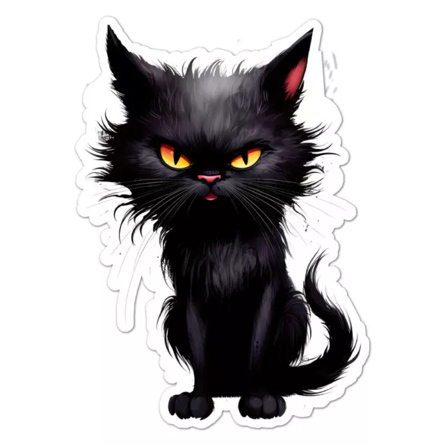 Black Cat Halloween, Vinyl Decal Sticker, Indoor Outdoor, 3 Sizes, #9380