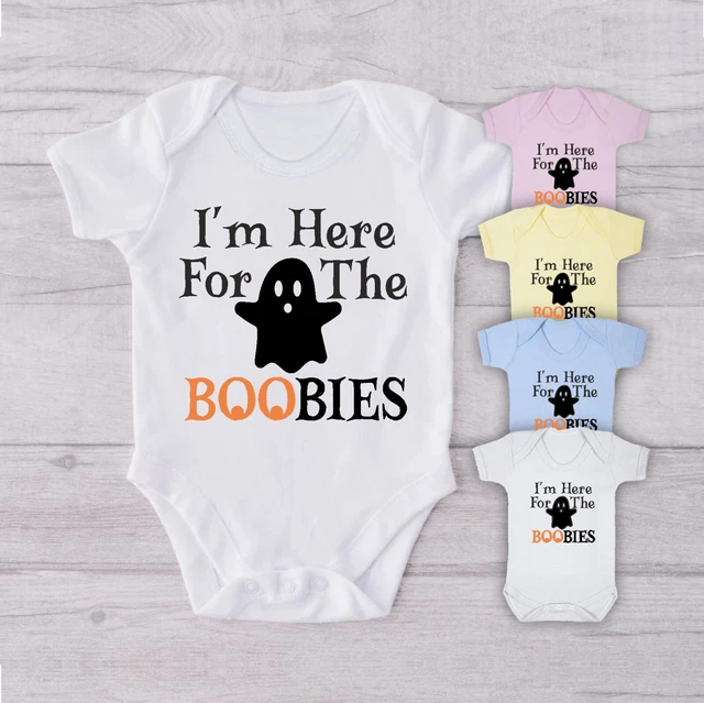 Gilet I'M HERE FOR THE BOOBIES Babygrow ottobre regalo di Halloween