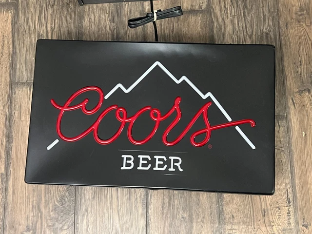 VINTAGE COORS BEER LIGHT UP FAUX NEON SIGN 15 1/2” x 25 1/2”
