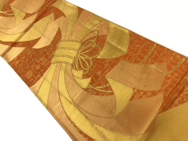 6337924: Japanese Kimono / Antique Fukuro Obi / Woven Noshi