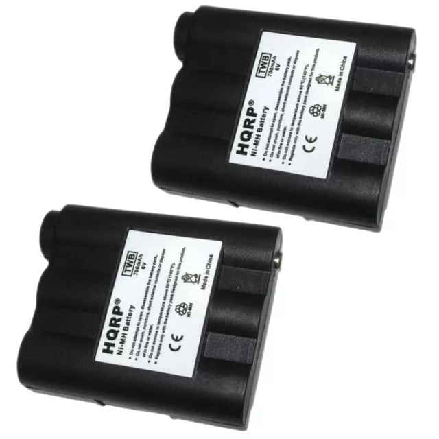 2x HQRP Batteries for Midland BATT5R, AVP-7 Replacement