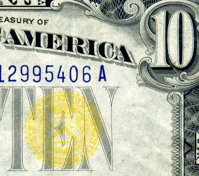 HGR SUNDAY 1934A $10 N.Africa ((STUNNING Blue/Yellow)) HIGH GRADE