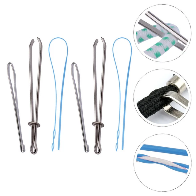 2 Sets/6pcs Sewing Threading Tools Plastic Drawstring Threader Crochet Tools