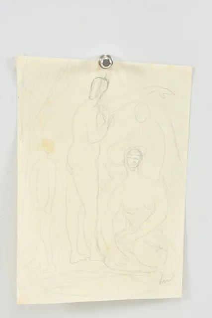 L85T20 - Estate Ernesto de Fiori (1884-1945) Sketch, Naked Society