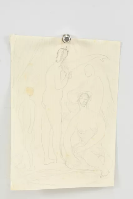 L85T20 - Estate Ernesto de Fiori (1884-1945) Sketch, Naked Society