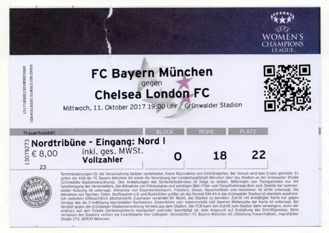 Ticket EC Bayern München - FC Chelsea 11.10.2017 Frauen