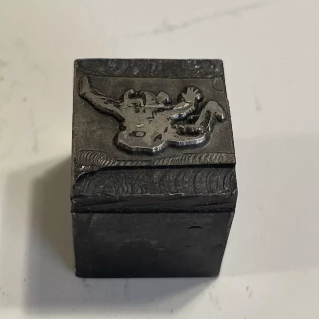 Vintage Printers Block Skydiver Skydiving 3/4” x 3/4”