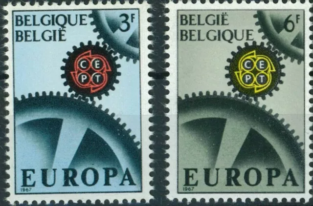 Europa Mnh Stamp Set 1967 Belgium Cogs Sg 1989-1990