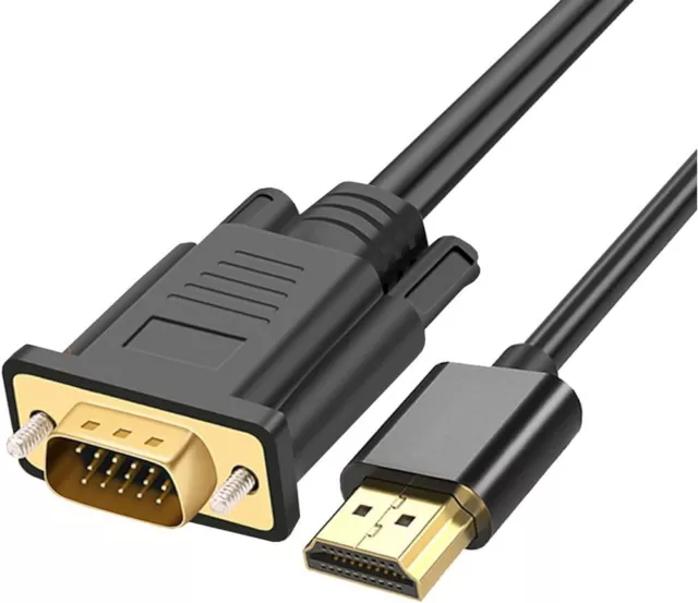 HDMI Male to VGA D-SUB Male Video Adapter Cable for PC TV Computer Monitor 3M