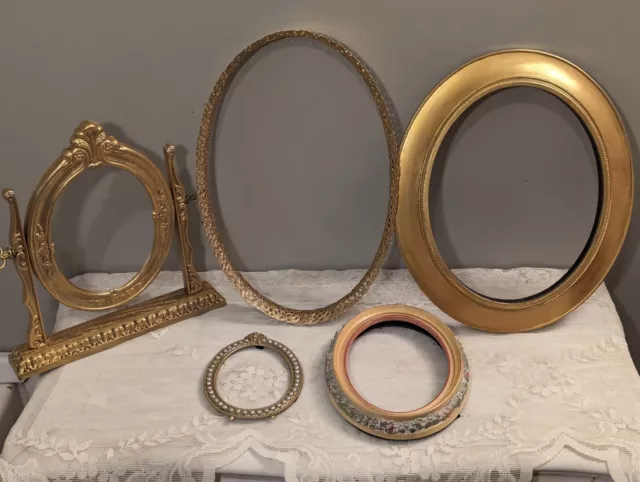 Lot of 5 Oval Picture Frames -Collage- Crafts