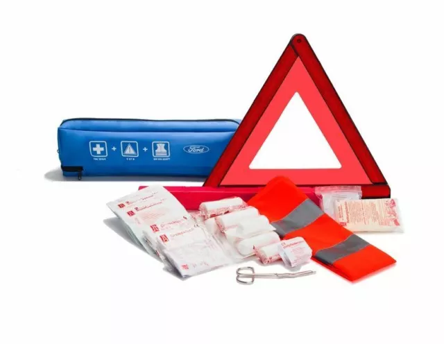 Genuine Ford Emergency Breakdown First Aid Warning Triangle & Vest Kit 2311429