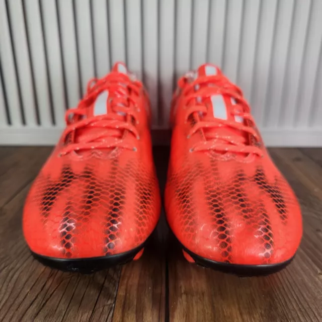 Adidas F10 FG Soccer Cleats Men Sz 13 Orange Athletic Football Boots Grass Field 2