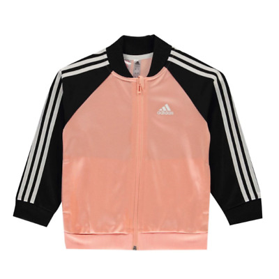 Adidas Stripes Tricot GirlsTracksuit Jacket Pink UK Size 3-6 Months *REF163
