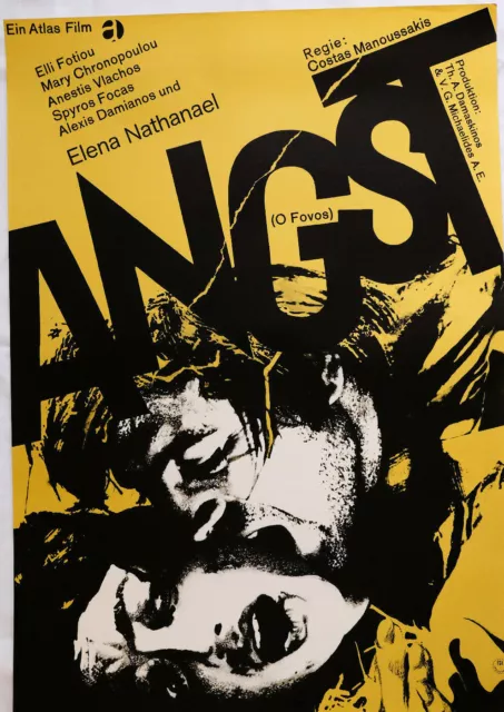 Poster Plakat - Angst - (O Fovos) - Costas Manoussakis - Elena Nathanael - 1966