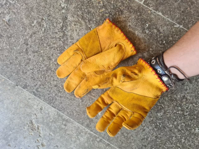 Motorrad Leder❌️ HANDSCHUHE Chopper HARLEY Shovelhead Shanks Gloves Café Racer 3