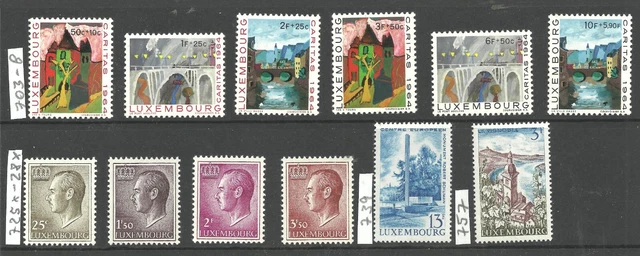 Luxemburg ( 1964 - 1967), Michel-Nrn. 703 - 08, 725 - 28, 739, 757,  postfr./MNH