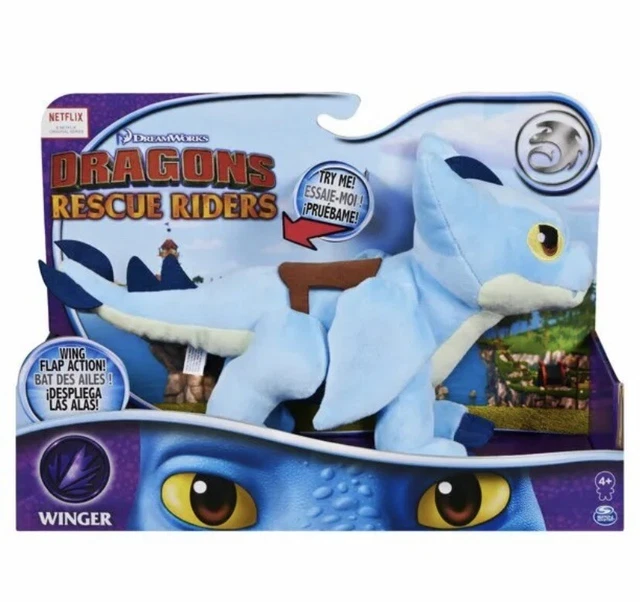 DREAMWORKS DRAGONS RESCUE Riders - Winger 38 cm Plush Soft Toy Moving ...