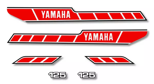 YAMAHA RD 125 1978 - Kit carrosserie Sticker decals - RDX 125 1978 - RDX125 Red