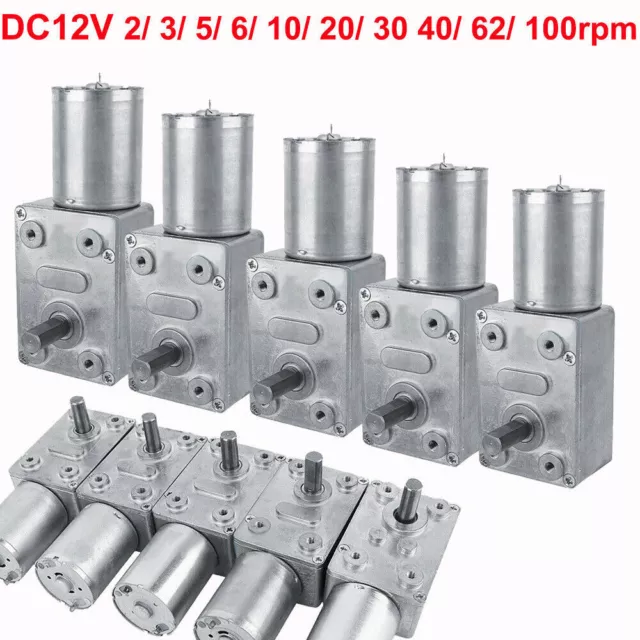 DC 12V Micro Metal Turbo Worm Gear Motor Large Torque Slow Speed Robot 2-150RPM