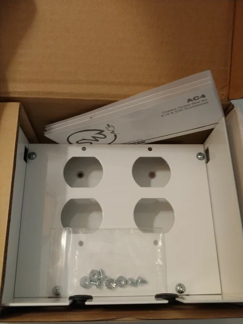 ELAN AC4 Duplex Outlet Box (In-Wall Panels) - NEW