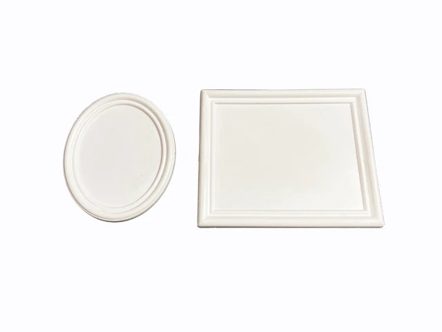 Dolls House Picture Frame 2 Pack (Oval &Rectangular) 1/12th Scale WHITE A1007A