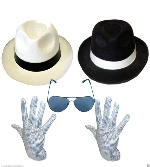 Mens Deluxe Michael Jackson Costume Outfit - Wig, Hat, Gloves, Glasses - Halloween