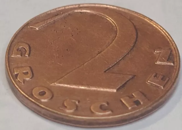 1929 Austria 2 Groschen Coin Km#2837 Us Seller 2