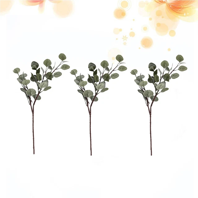 3 paquetes de decoración vegetal fiel a la naturaleza ramas de eucalipto artificial