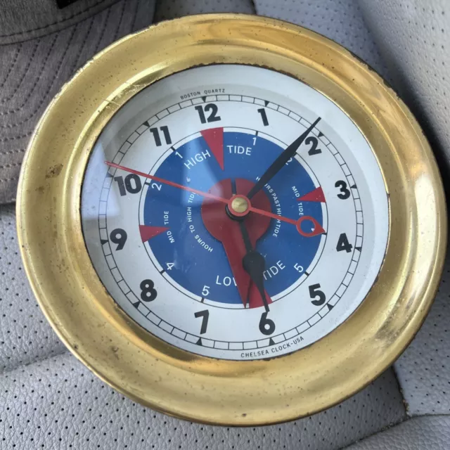 Chelsea Boston Shipstrike Quartz Brass Ships Clock Mariner Nautical Working