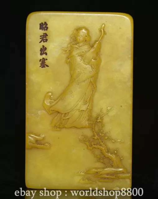 4" Old China Dynasty Tianhuang ShoushanStone beautiful woman Belle Seal Stamp