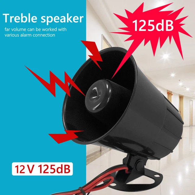 Sirena universal de alarma de advertencia fuerte 125 dB para automóvil automóvil motocicleta 12 V -de