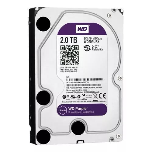 Hard Disk 3,5 Western Digital Purple 2Tb Sata3 64Mb Wd20Purx Videosorveglianza