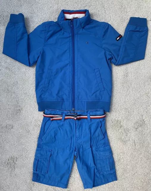 NEW Boys Tommy Hilfiger Blue Hooded Jacket and Shorts Set Age 5-6 Years BNWT