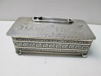 Vintage G & L Co. Sterling Silver "Baby's Friend" Pin Box   #8